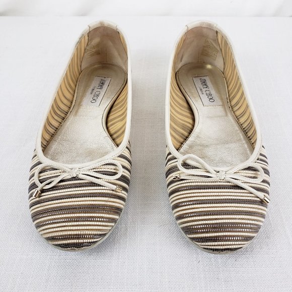 JIMMY CHOO Walsh Metallic Flats - Picture 2 of 14